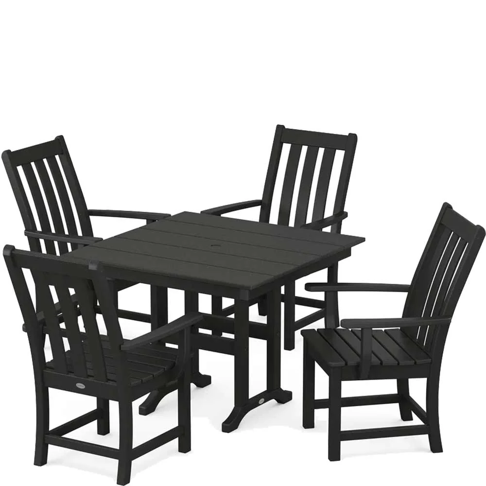 POLYWOOD® Vineyard 5-Piece Farmhouse Dining Set - PWS1166-1 - Image 3