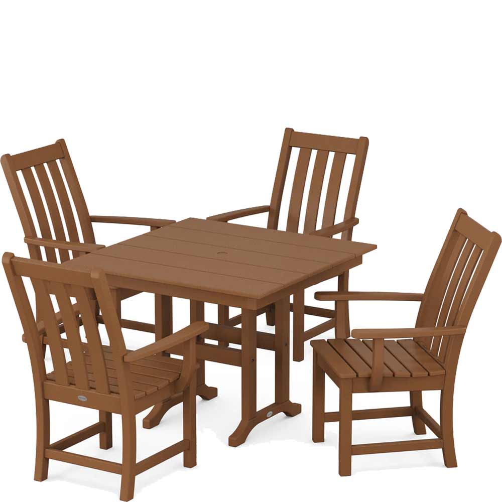 POLYWOOD® Vineyard 5-Piece Farmhouse Dining Set - PWS1166-1 - Image 4
