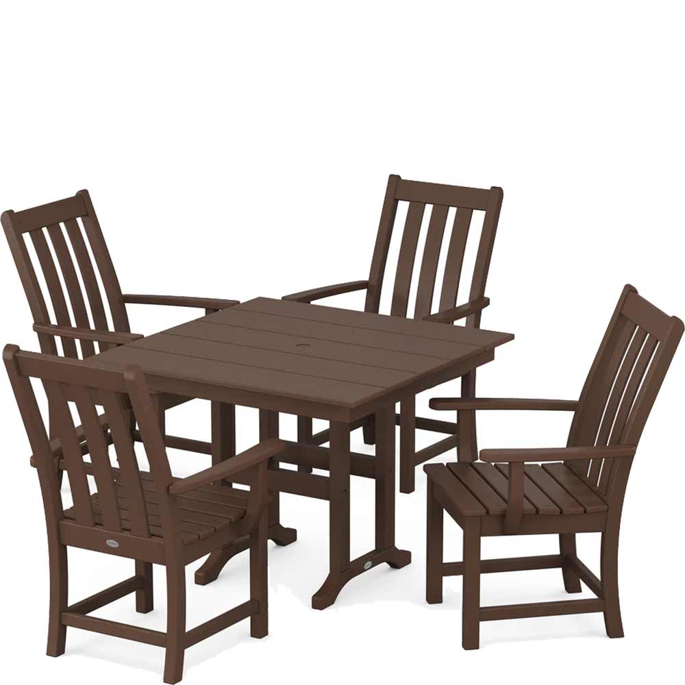 POLYWOOD® Vineyard 5-Piece Farmhouse Dining Set - PWS1166-1 - Image 5