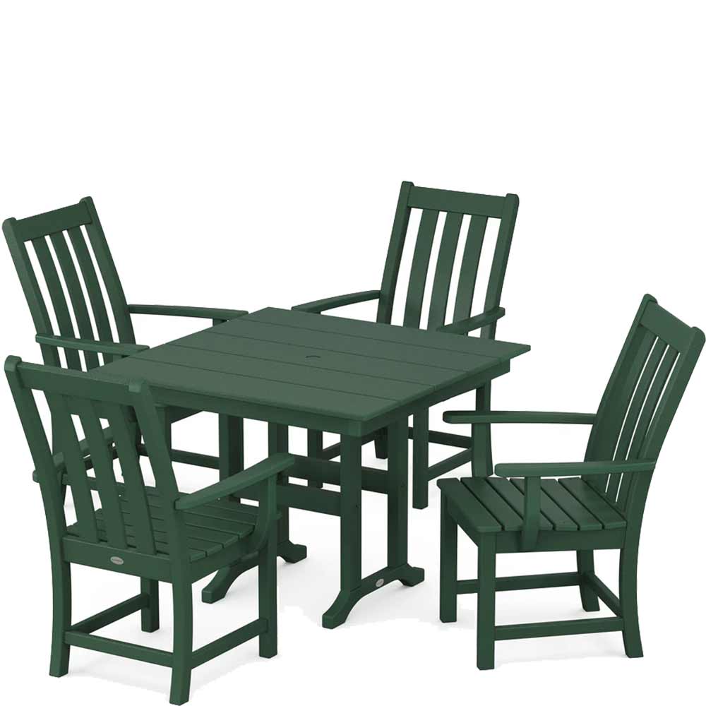 POLYWOOD® Vineyard 5-Piece Farmhouse Dining Set - PWS1166-1 - Image 6