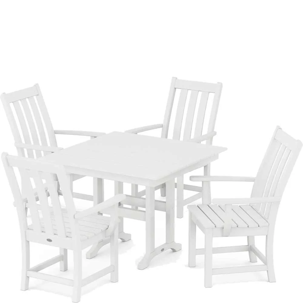 POLYWOOD® Vineyard 5-Piece Farmhouse Dining Set - PWS1166-1 - Image 7