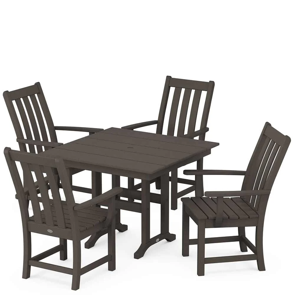 POLYWOOD® Vineyard 5-Piece Farmhouse Dining Set - PWS1166-1 - Image 9
