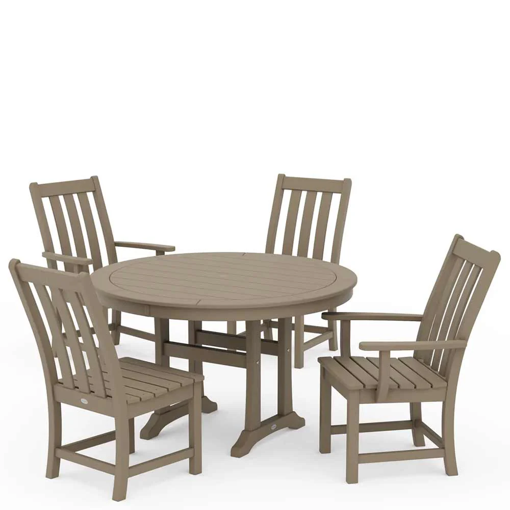 POLYWOOD® Vineyard 5-Piece Nautical Trestle Dining Set - PWS346-1 - Image 10