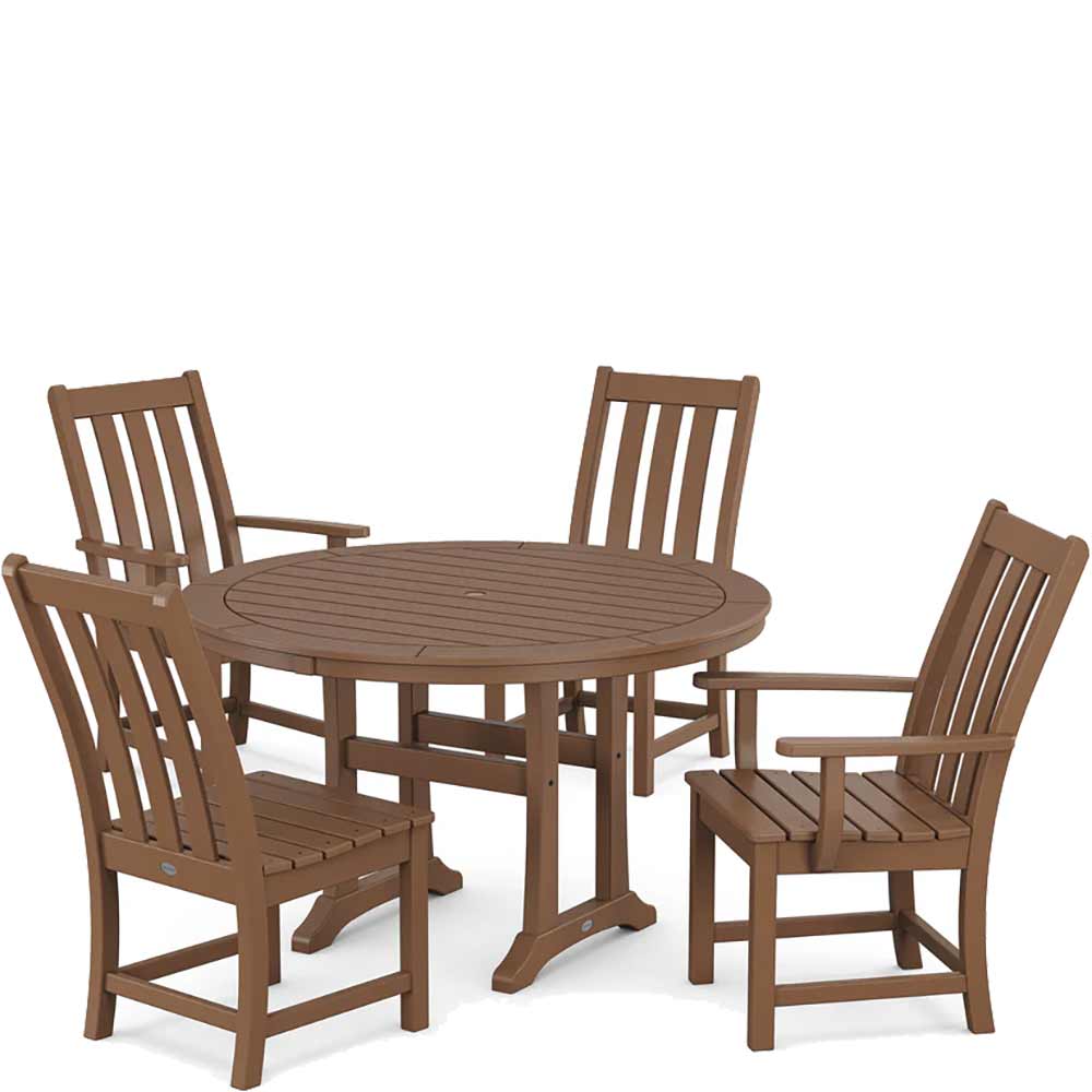 POLYWOOD® Vineyard 5-Piece Nautical Trestle Dining Set - PWS346-1 - Image 4