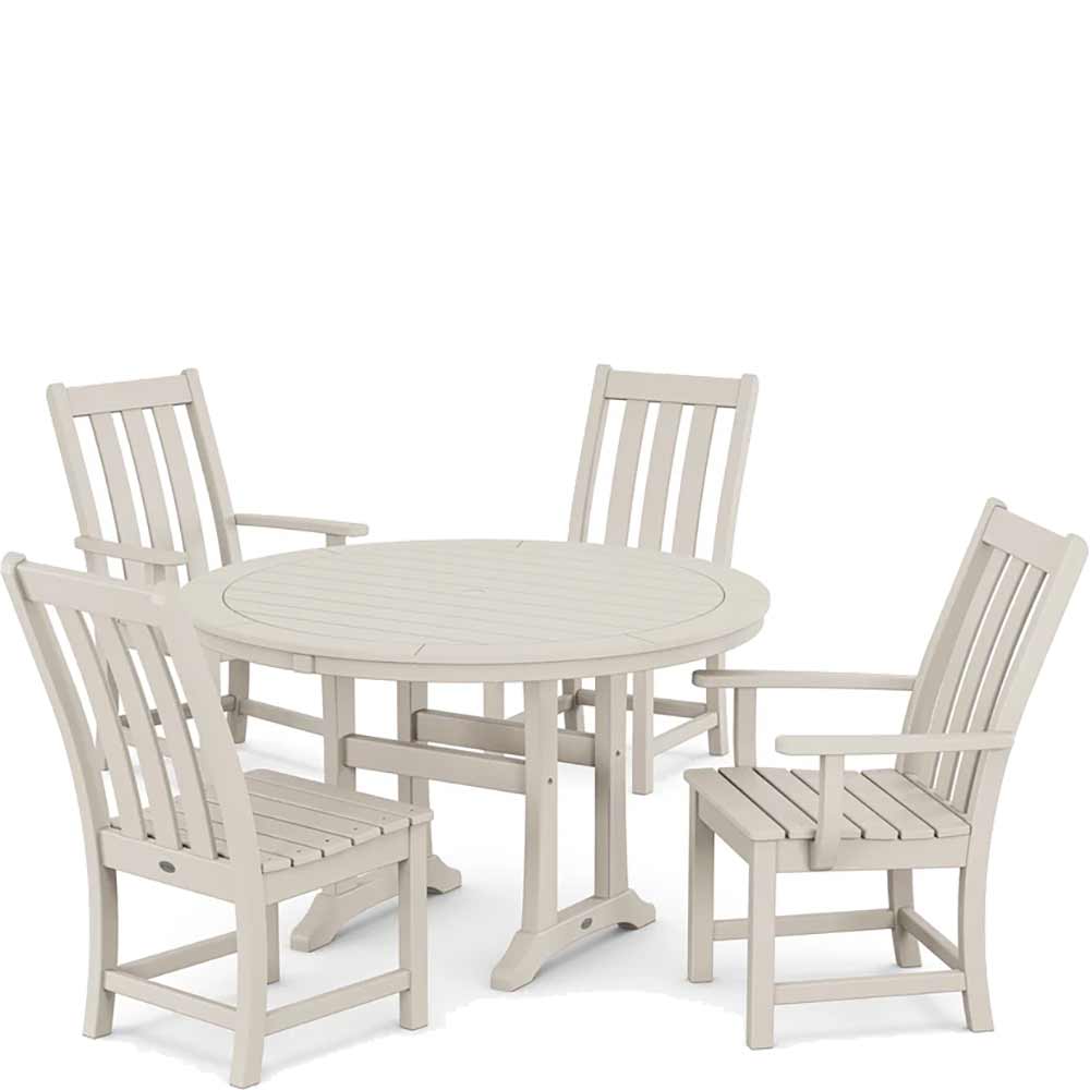 POLYWOOD® Vineyard 5-Piece Nautical Trestle Dining Set - PWS346-1 - Image 8