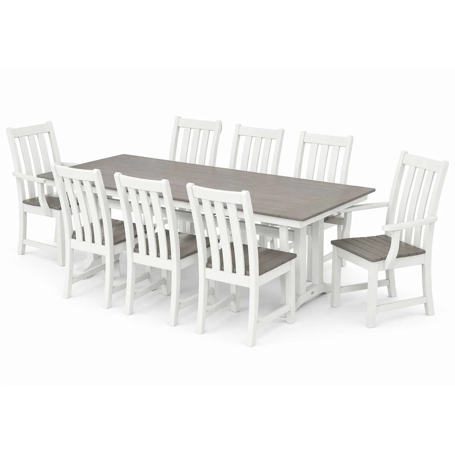 POLYWOOD® Vineyard 9-Piece Farmhouse Select Accent Dining Set with Trestle Legs - PWS1432-1 - Image 7