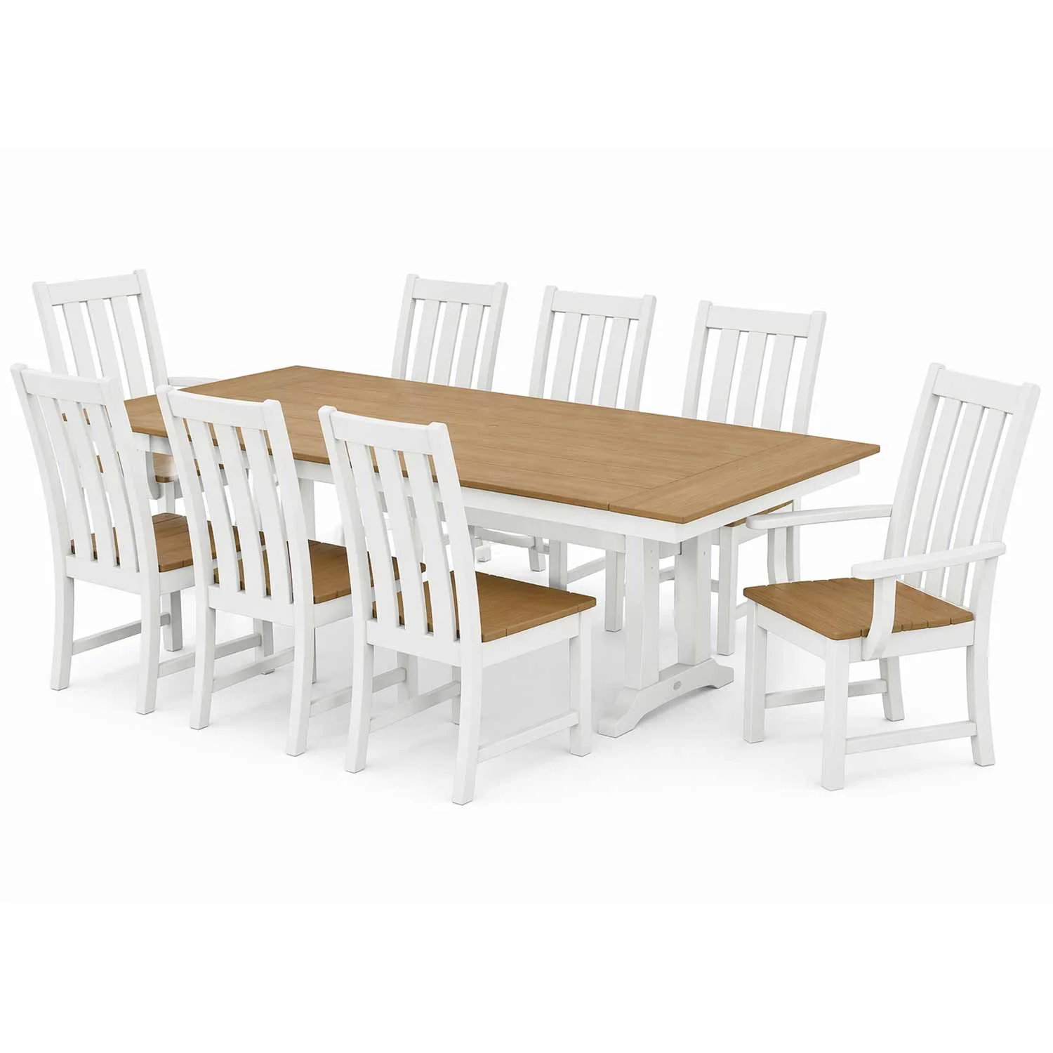 POLYWOOD® Vineyard 9-Piece Farmhouse Select Accent Dining Set with Trestle Legs - PWS1432-1 - Image 9