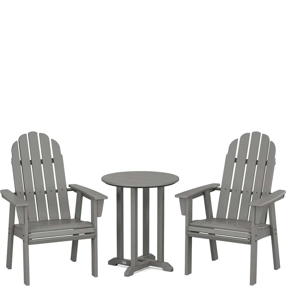 POLYWOOD® Vineyard Adirondack 3-Piece Round Bistro Dining Set - PWS1320-1 - Image 2