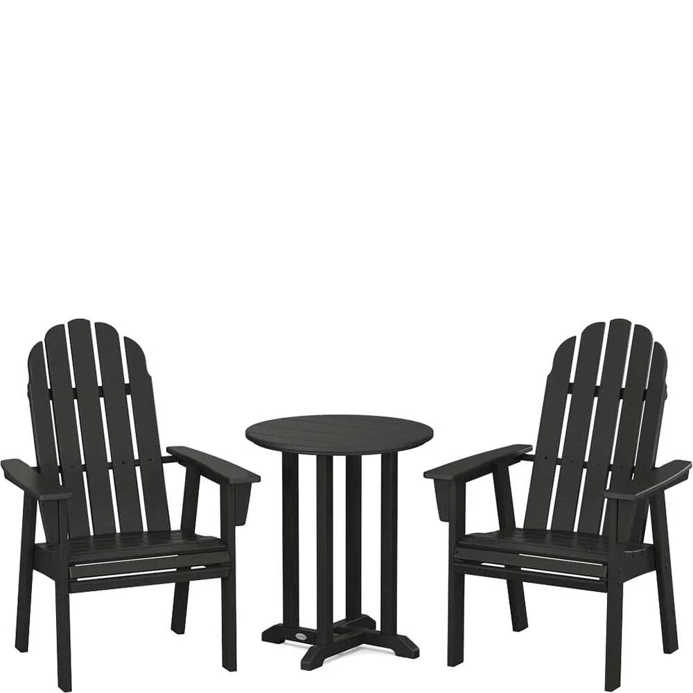 POLYWOOD® Vineyard Adirondack 3-Piece Round Bistro Dining Set - PWS1320-1 - Image 3