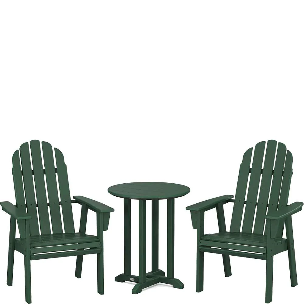 POLYWOOD® Vineyard Adirondack 3-Piece Round Bistro Dining Set - PWS1320-1 - Image 6