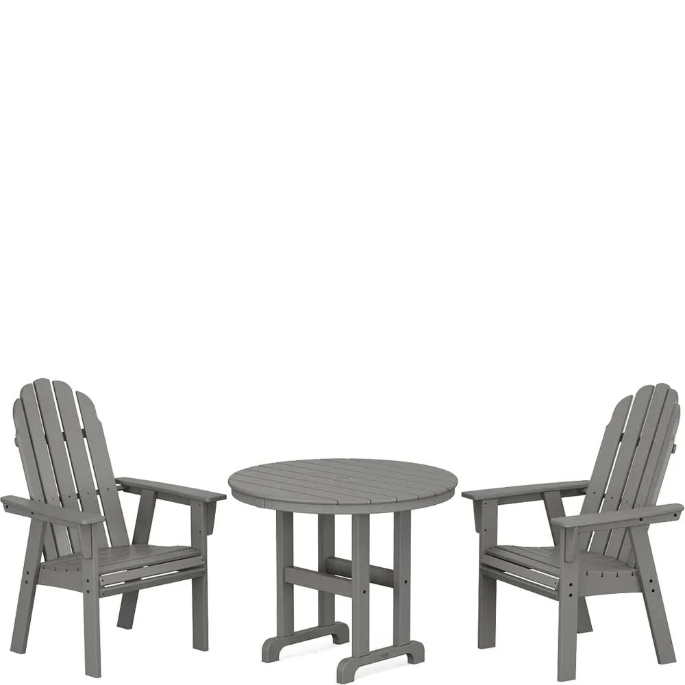 POLYWOOD® Vineyard Adirondack 3-Piece Round Dining Set - PWS1352-1 - Image 2