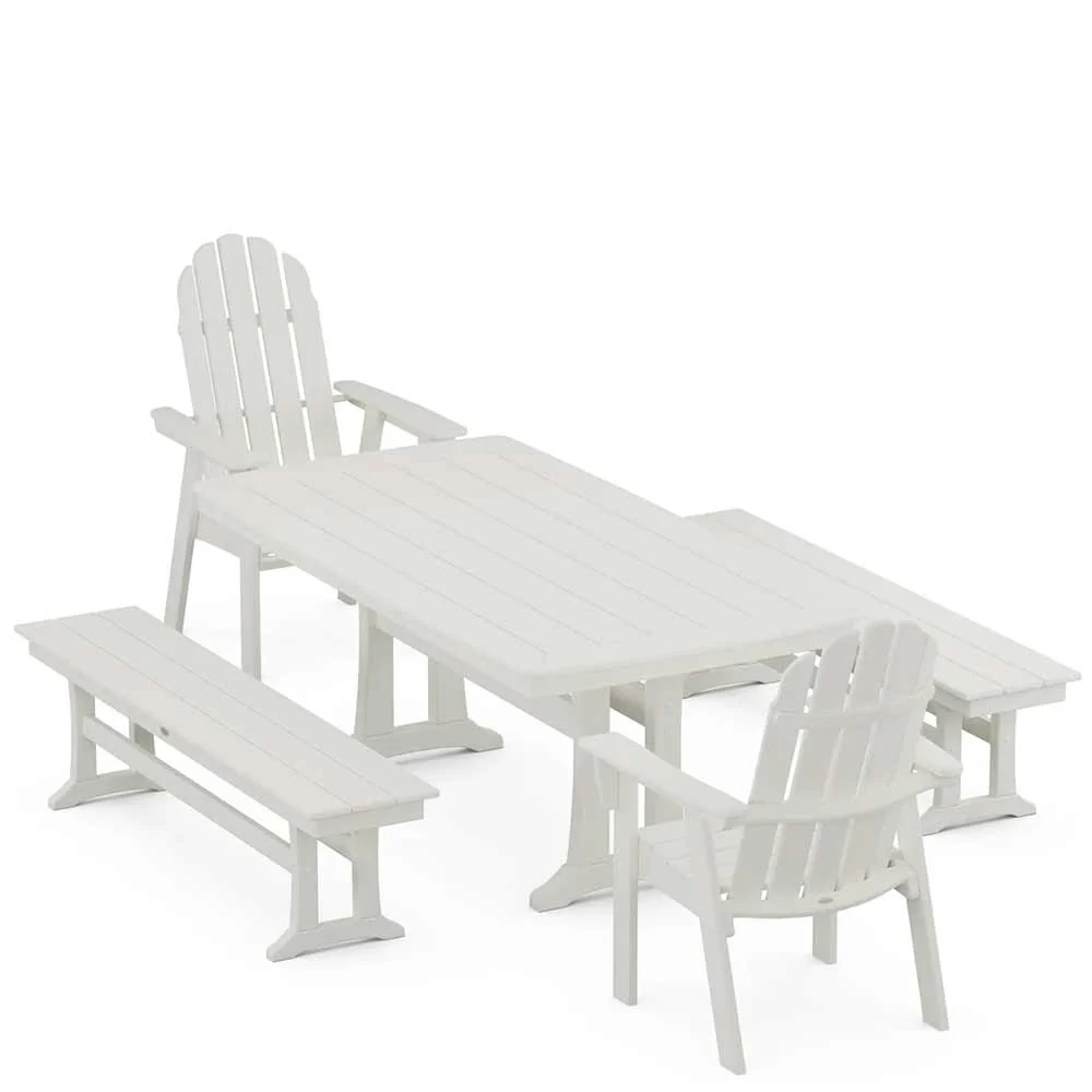 POLYWOOD® Vineyard Adirondack 5-Piece Dining Set with Trestle Legs - PWS1066-1 - Image 11