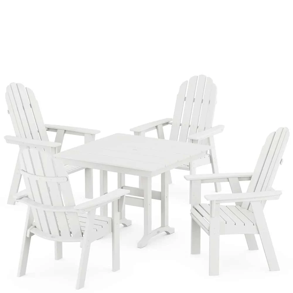 POLYWOOD® Vineyard Curveback Adirondack 5-Piece Farmhouse Dining Set - PWS1165-1 - Image 11