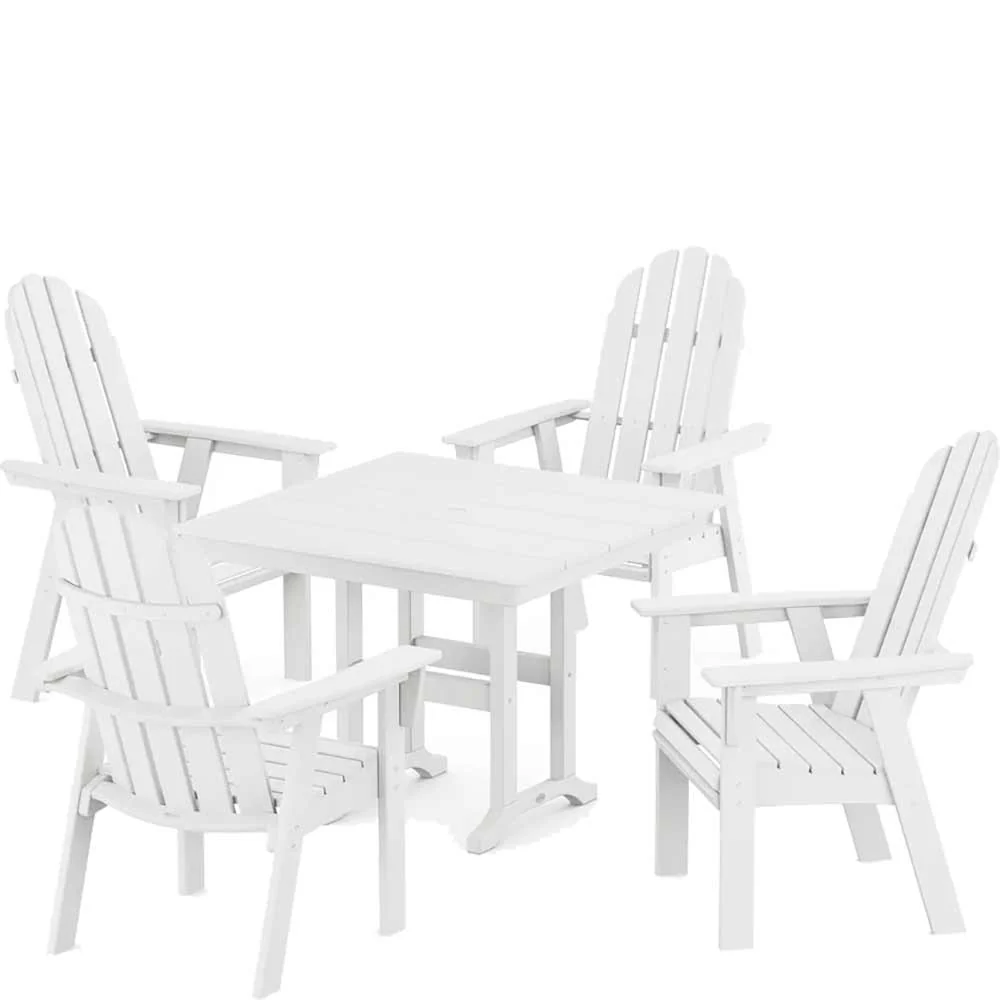 POLYWOOD® Vineyard Curveback Adirondack 5-Piece Farmhouse Dining Set - PWS1165-1 - Image 7