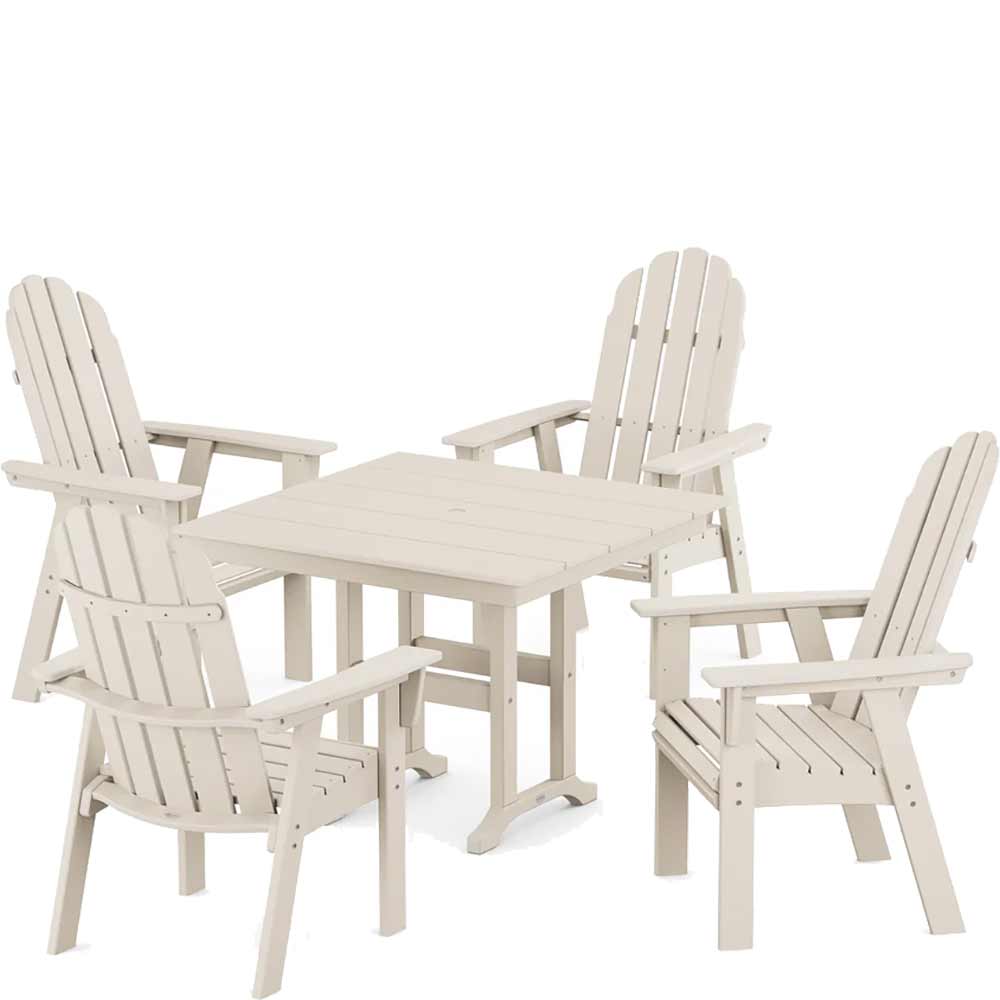 POLYWOOD® Vineyard Curveback Adirondack 5-Piece Farmhouse Dining Set - PWS1165-1 - Image 8