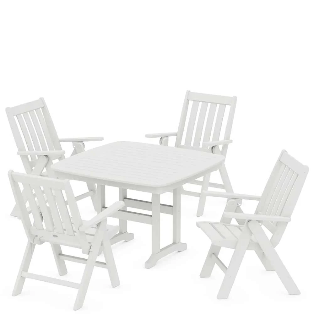 POLYWOOD® Vineyard Folding Chair 5-Piece Dining Set - PWS939-1 - Image 11