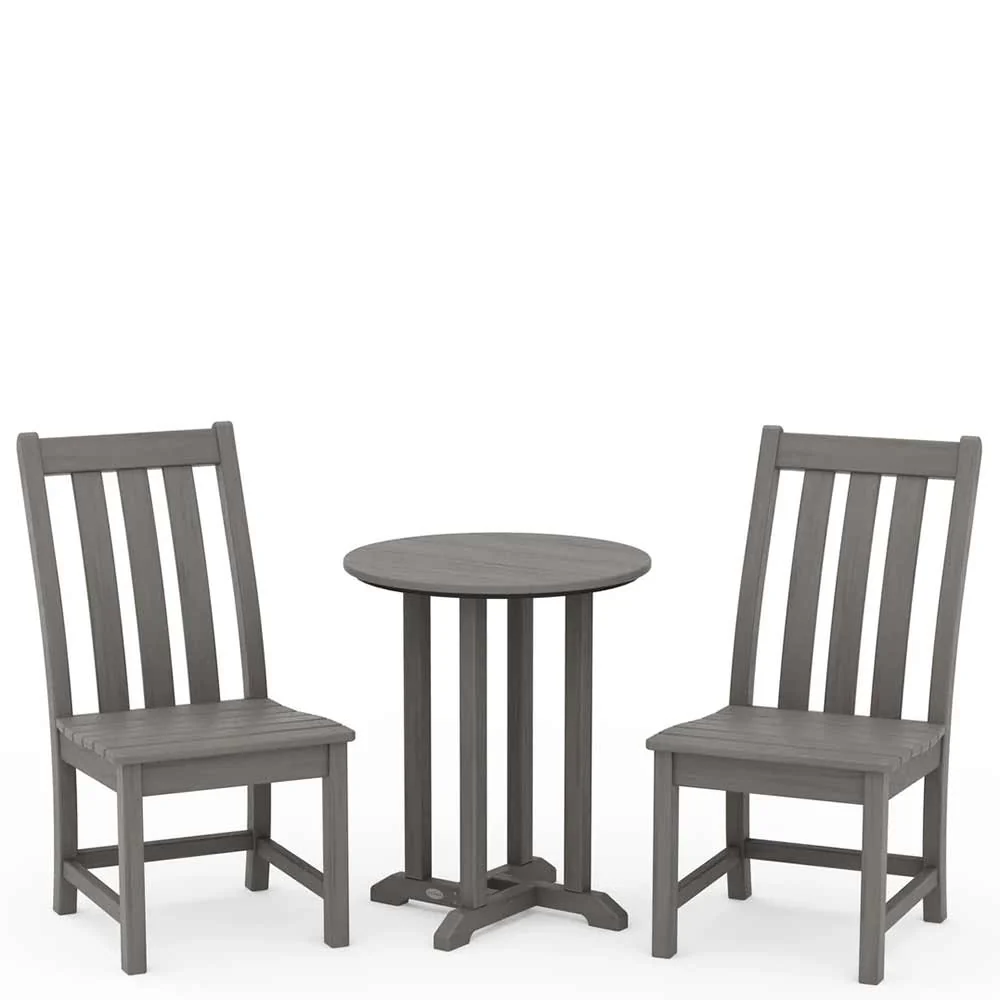 POLYWOOD® Vineyard Side Chair 3-Piece Round Bistro Dining Set - PWS1317-1 - Image 11