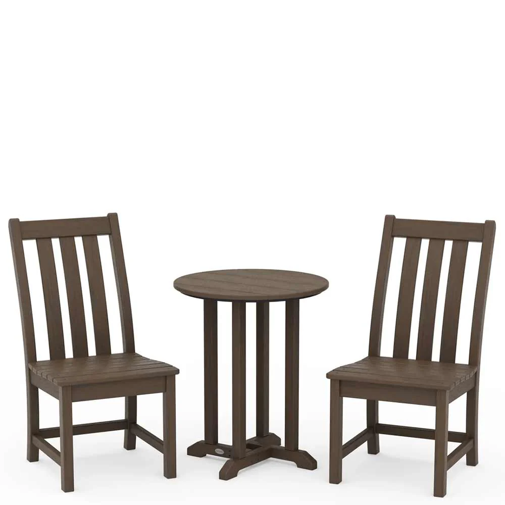 POLYWOOD® Vineyard Side Chair 3-Piece Round Bistro Dining Set - PWS1317-1 - Image 9