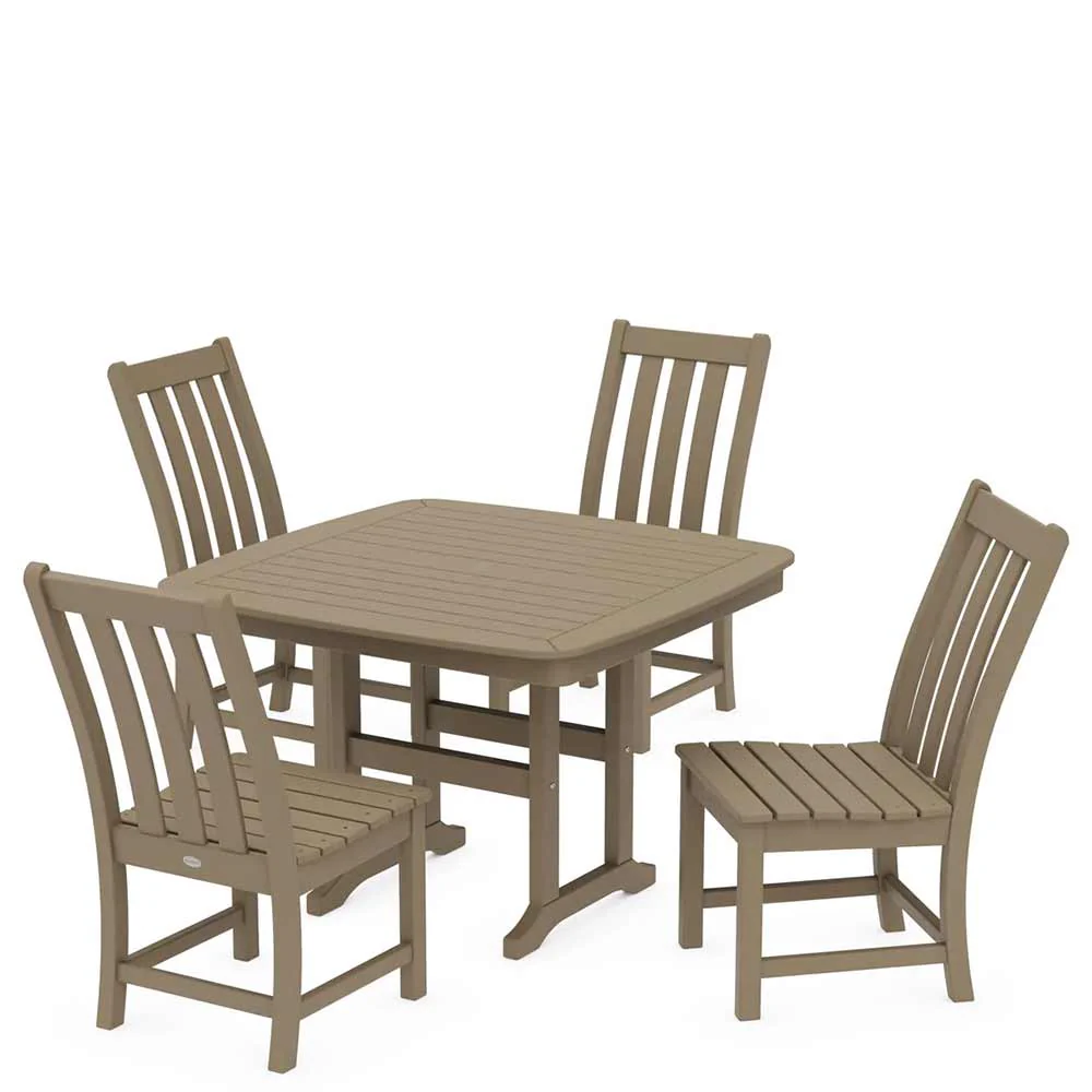 POLYWOOD® Vineyard Side Chair 5-Piece Dining Set with Trestle Legs - PWS936-1 - Image 10