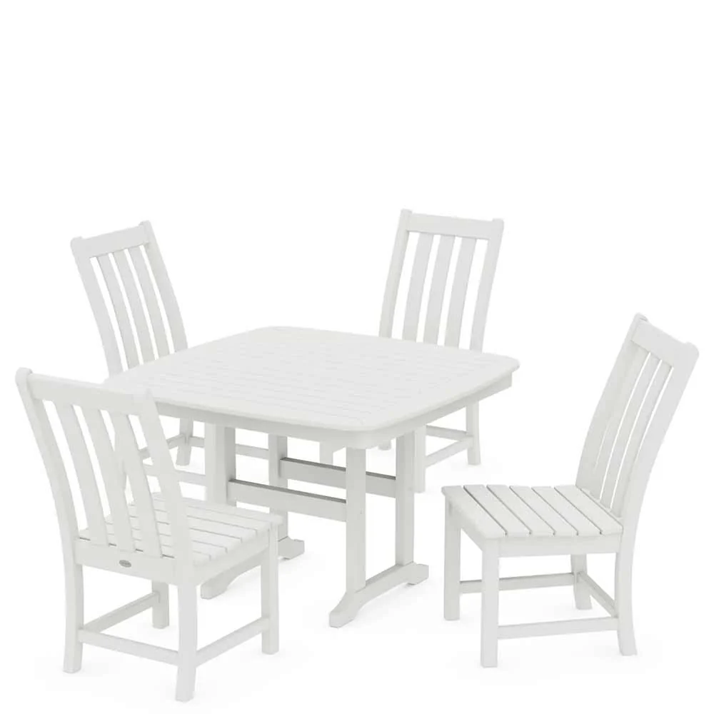POLYWOOD® Vineyard Side Chair 5-Piece Dining Set with Trestle Legs - PWS936-1 - Image 11