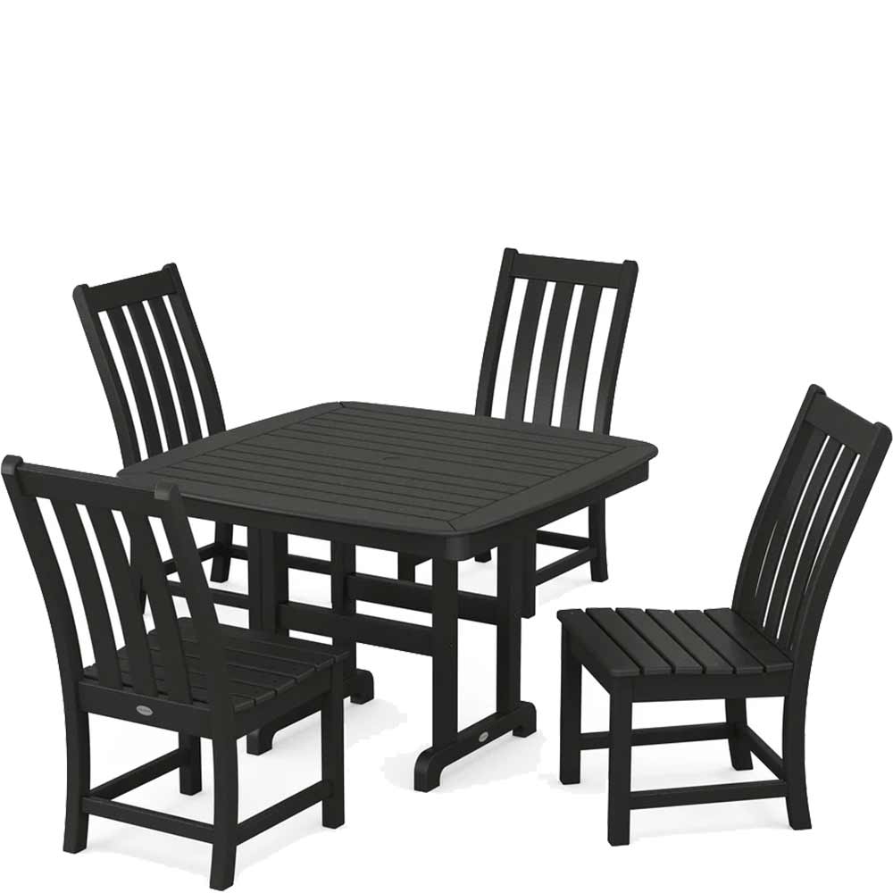 POLYWOOD® Vineyard Side Chair 5-Piece Dining Set with Trestle Legs - PWS936-1 - Image 3