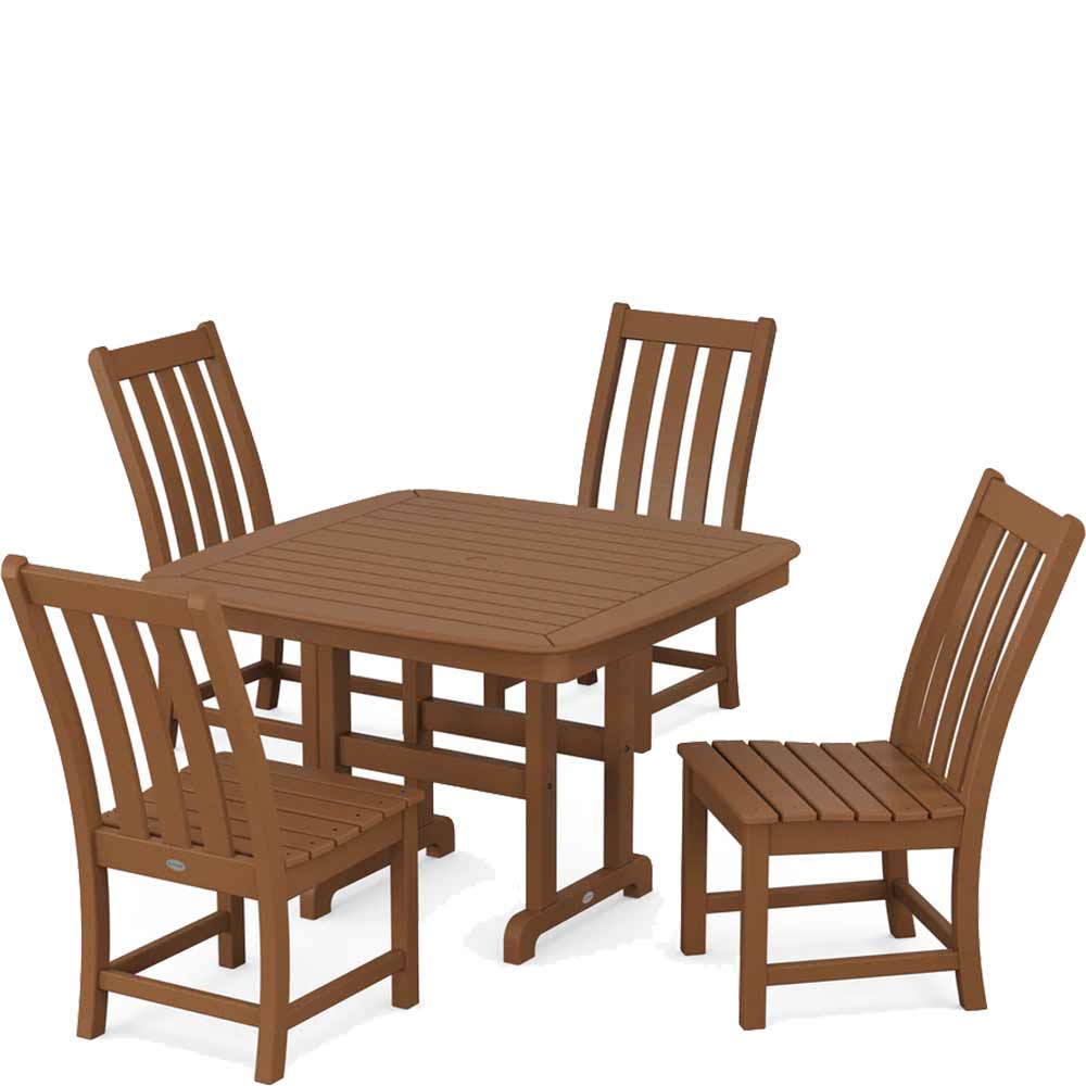 POLYWOOD® Vineyard Side Chair 5-Piece Dining Set with Trestle Legs - PWS936-1 - Image 4