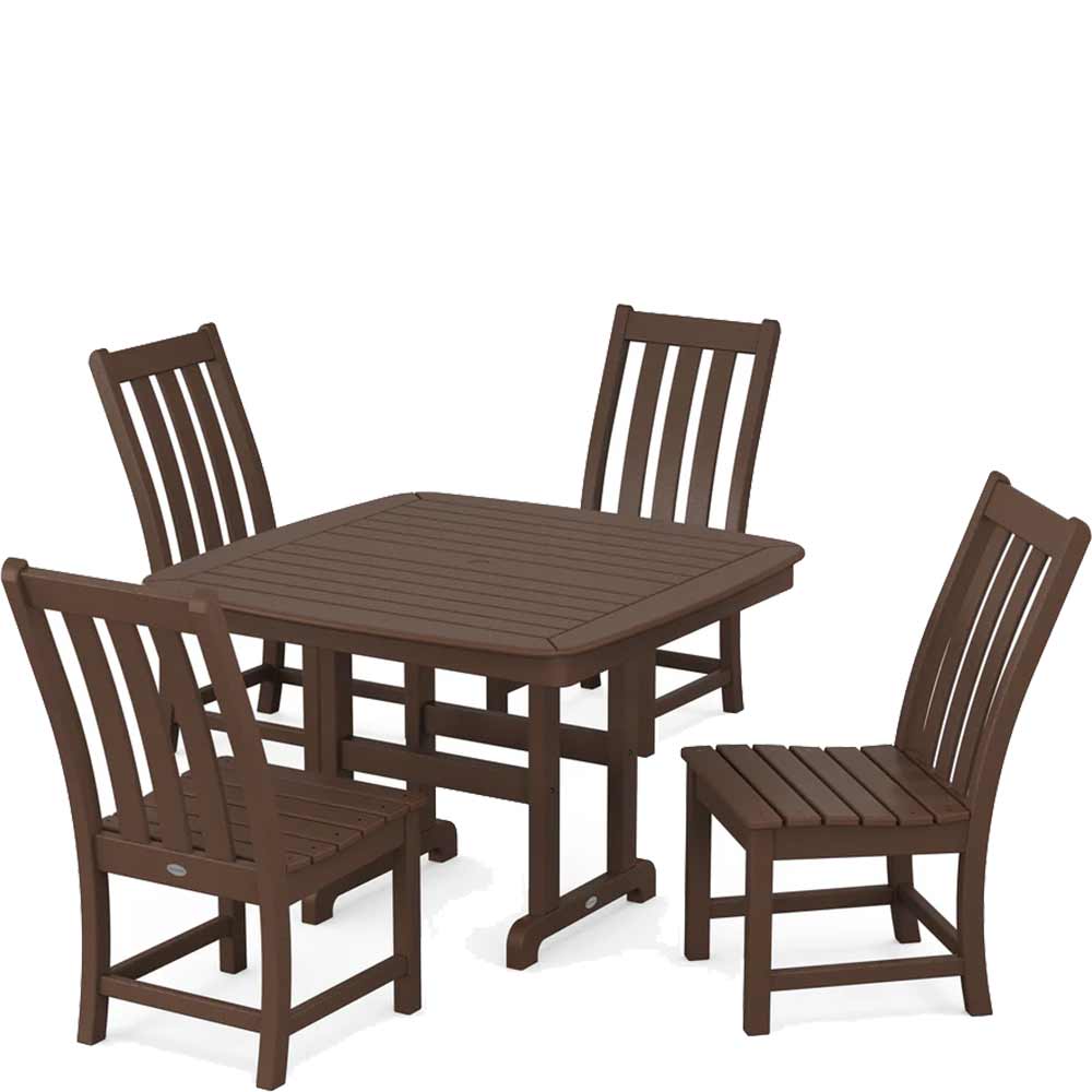 POLYWOOD® Vineyard Side Chair 5-Piece Dining Set with Trestle Legs - PWS936-1 - Image 5