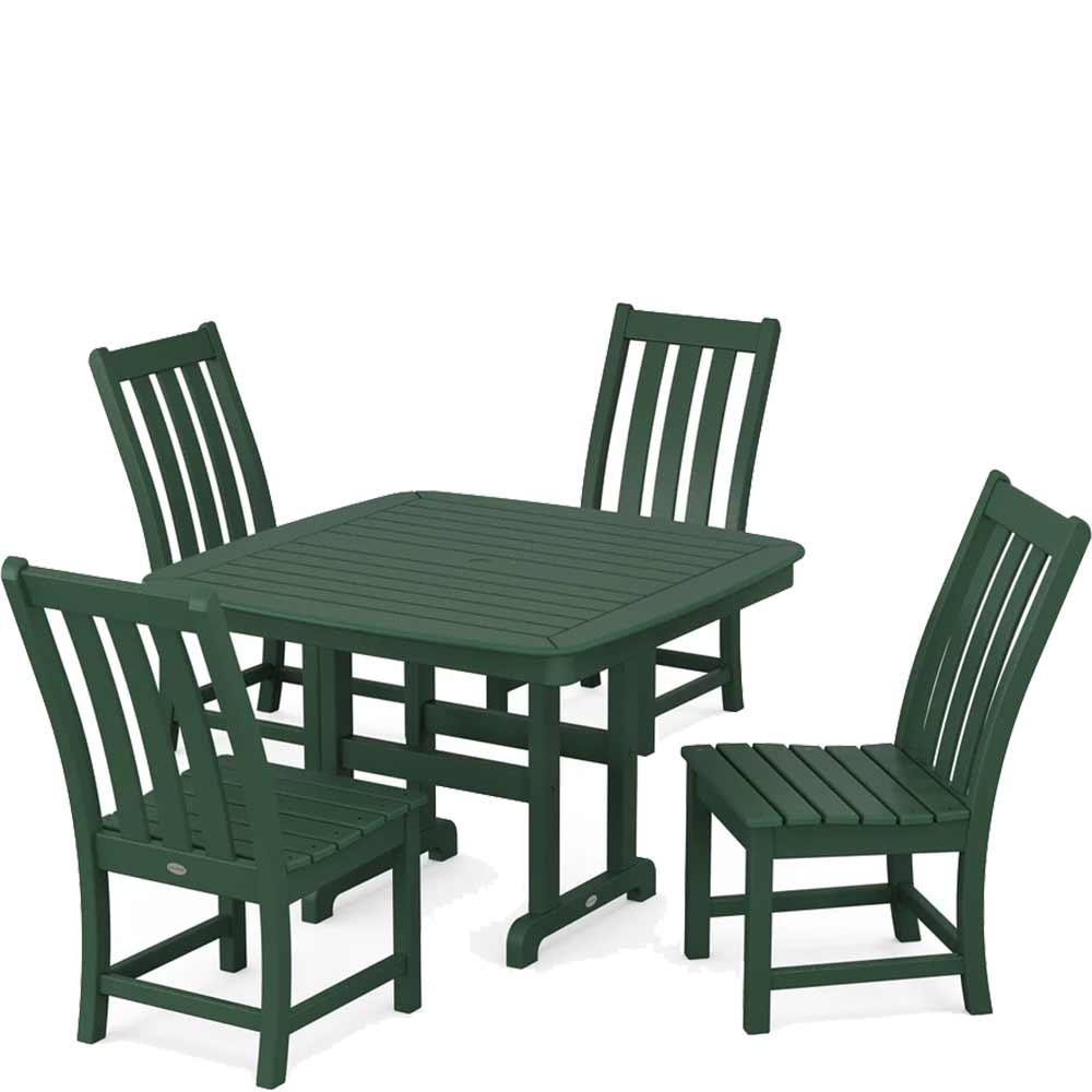 POLYWOOD® Vineyard Side Chair 5-Piece Dining Set with Trestle Legs - PWS936-1 - Image 6