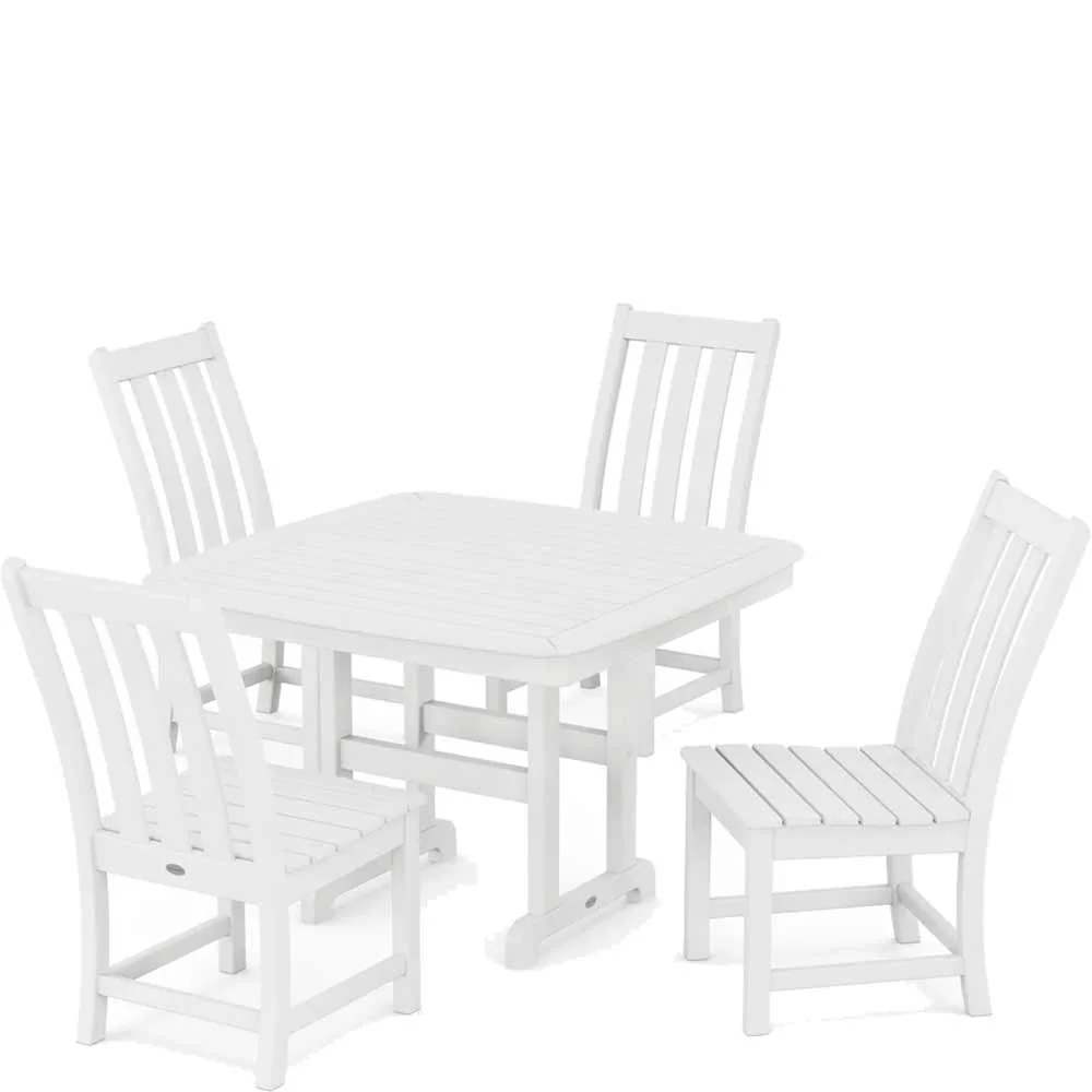 POLYWOOD® Vineyard Side Chair 5-Piece Dining Set with Trestle Legs - PWS936-1 - Image 7