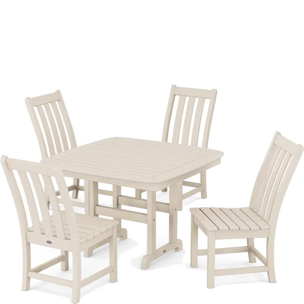 POLYWOOD® Vineyard Side Chair 5-Piece Dining Set with Trestle Legs - PWS936-1 - Image 8
