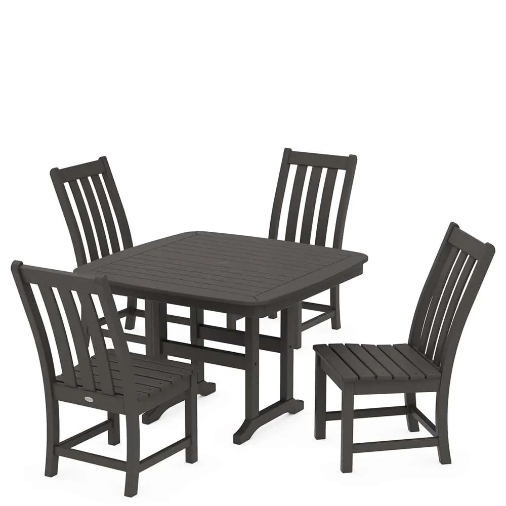 POLYWOOD® Vineyard Side Chair 5-Piece Dining Set with Trestle Legs - PWS936-1 - Image 9