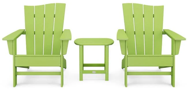 POLYWOOD® Wave 3-Piece Adirondack Chair Set - PWS587-1 - Image 11