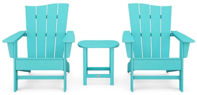 POLYWOOD® Wave 3-Piece Adirondack Chair Set - PWS587-1 - Image 12