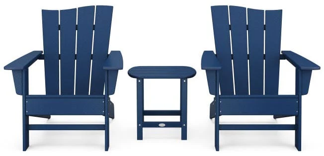 POLYWOOD® Wave 3-Piece Adirondack Chair Set - PWS587-1 - Image 14