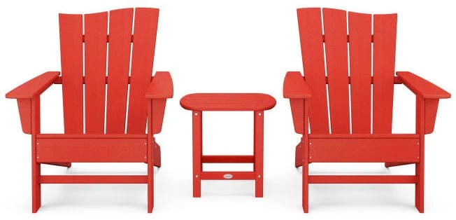 POLYWOOD® Wave 3-Piece Adirondack Chair Set - PWS587-1 - Image 9