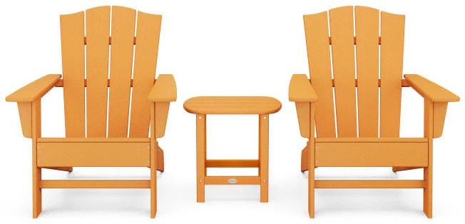 POLYWOOD® Wave 3-Piece Adirondack Chair Set with The Crest Chairs - PWS588-1 - Image 10