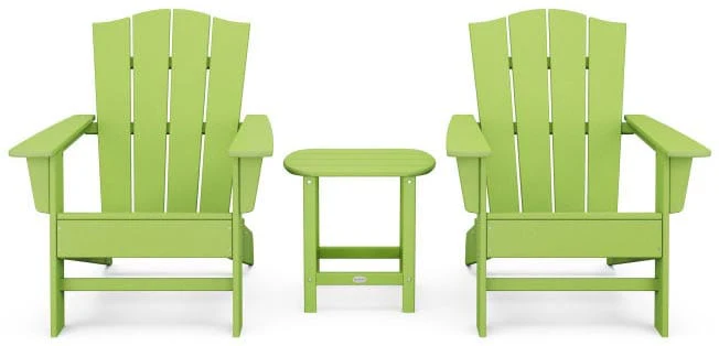 POLYWOOD® Wave 3-Piece Adirondack Chair Set with The Crest Chairs - PWS588-1 - Image 11