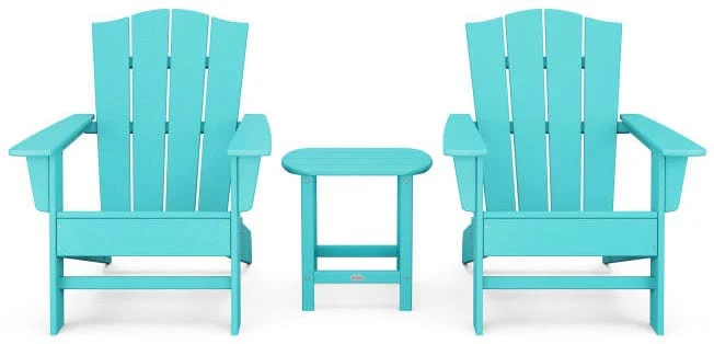 POLYWOOD® Wave 3-Piece Adirondack Chair Set with The Crest Chairs - PWS588-1 - Image 12