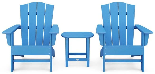 POLYWOOD® Wave 3-Piece Adirondack Chair Set with The Crest Chairs - PWS588-1 - Image 13