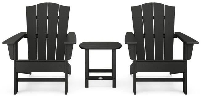 POLYWOOD® Wave 3-Piece Adirondack Chair Set with The Crest Chairs - PWS588-1 - Image 5
