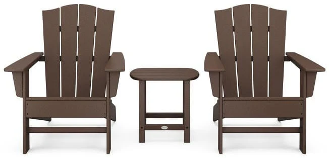 POLYWOOD® Wave 3-Piece Adirondack Chair Set with The Crest Chairs - PWS588-1 - Image 6