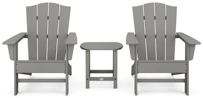 POLYWOOD® Wave 3-Piece Adirondack Chair Set with The Crest Chairs - PWS588-1 - Image 7