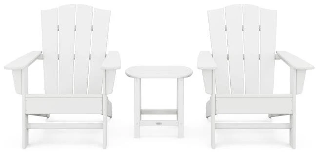 POLYWOOD® Wave 3-Piece Adirondack Chair Set with The Crest Chairs - PWS588-1 - Image 8