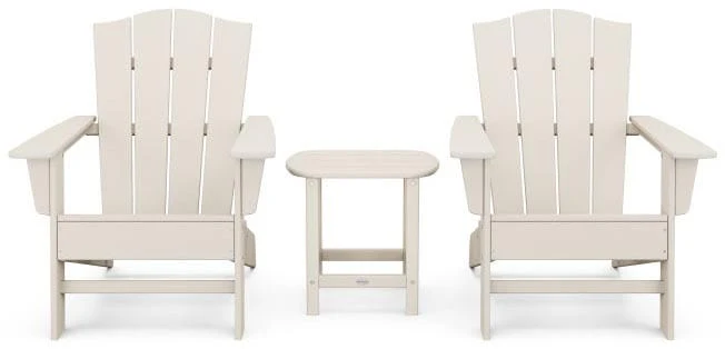 POLYWOOD® Wave 3-Piece Adirondack Chair Set with The Crest Chairs - PWS588-1 - Image 9