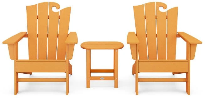 POLYWOOD® Wave 3-Piece Adirondack Set with The Ocean Chair - PWS586-1 - Image 2