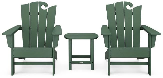 POLYWOOD® Wave 3-Piece Adirondack Set with The Ocean Chair - PWS586-1 - Image 6