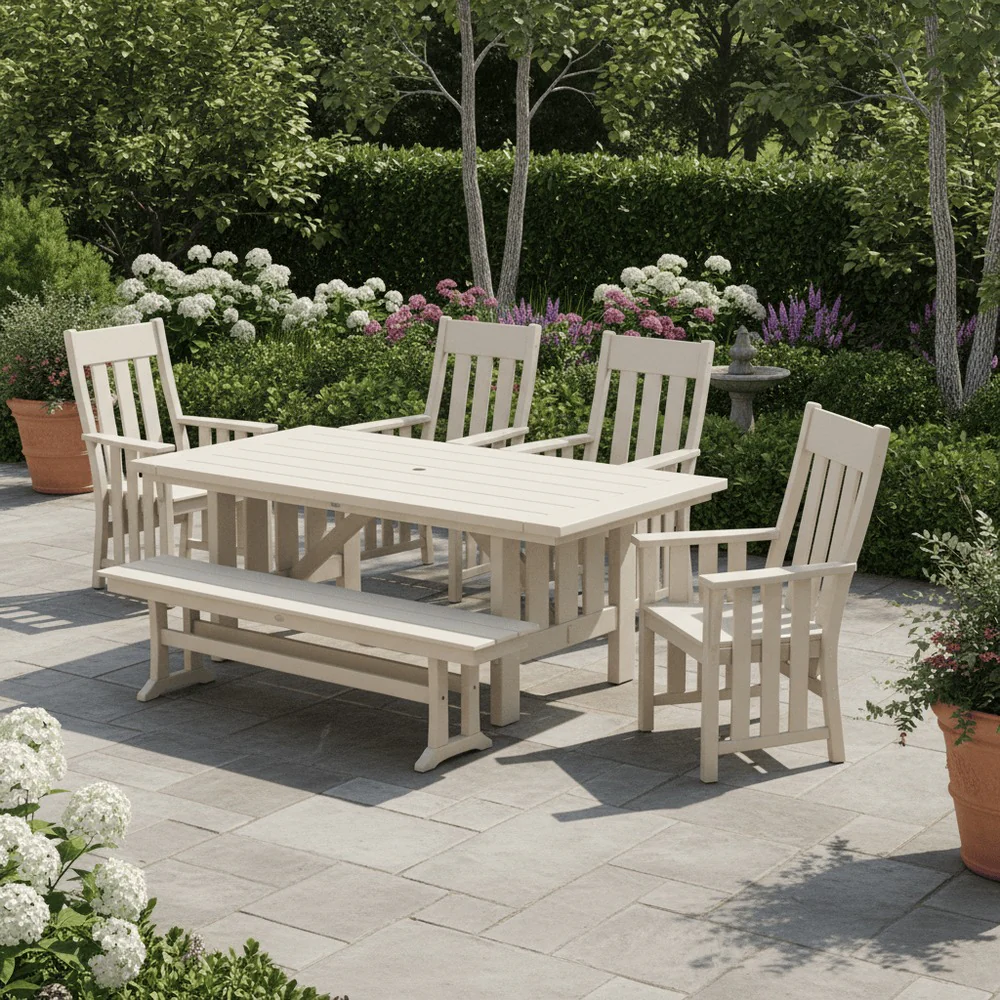 POLYWOOD® Acadia 6-Piece Dining Set with Bench - PWS2549-1