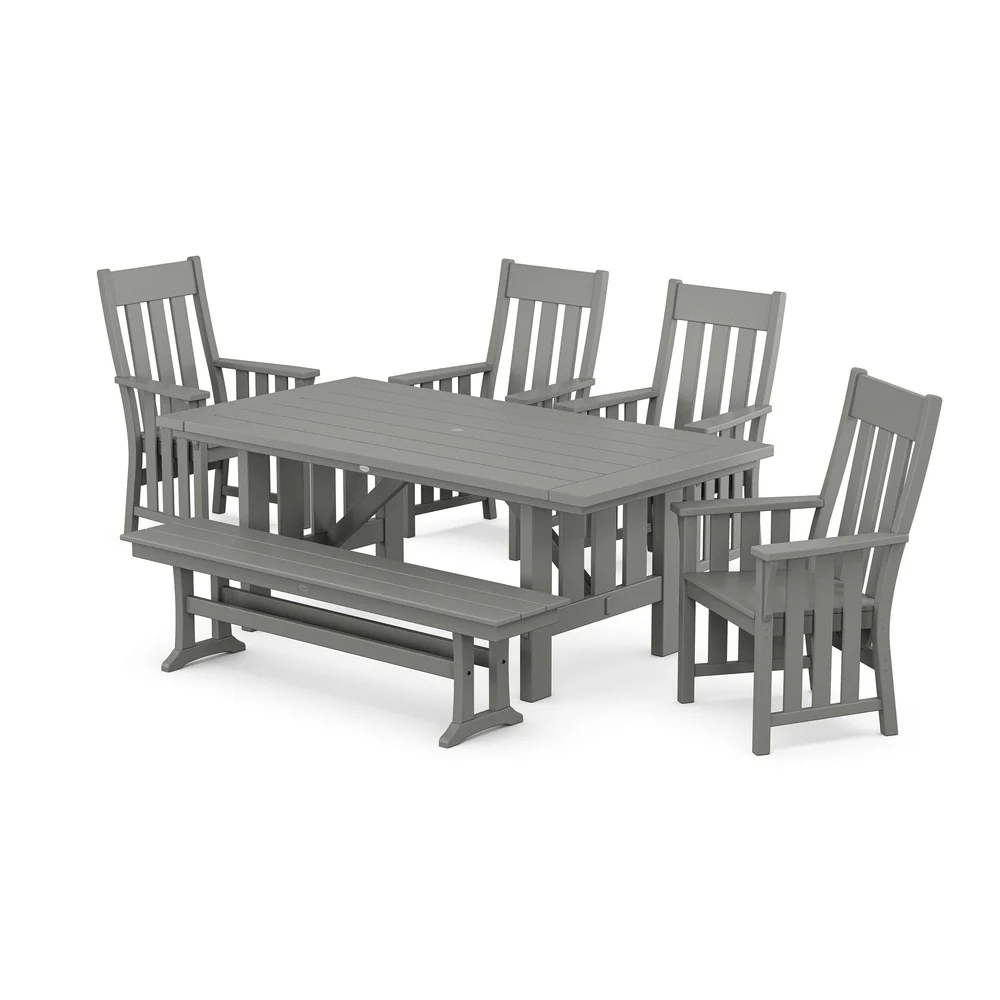 POLYWOOD® Acadia 6-Piece Dining Set with Bench - PWS2549-1 - Image 2