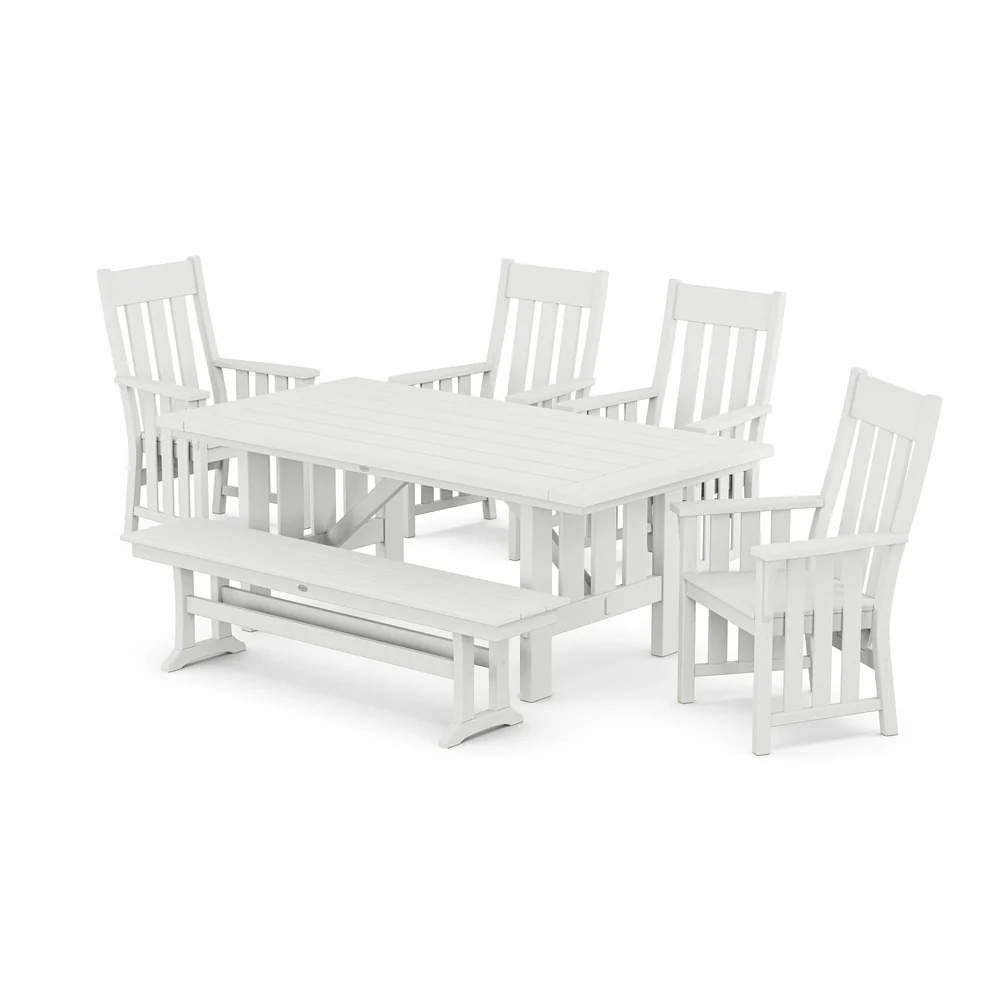 POLYWOOD® Acadia 6-Piece Dining Set with Bench - PWS2549-1 - Image 4