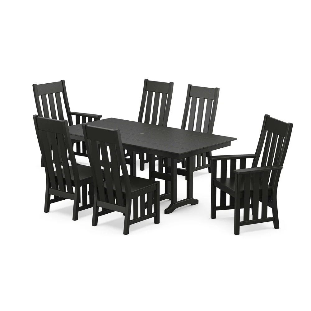 POLYWOOD® Acadia 7-Piece Farmhouse Dining Set - PWS2552-1 - Image 3